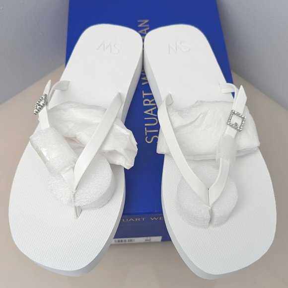 PRA THONG FLATFORM SANDALS WHITE LAMBSKIN